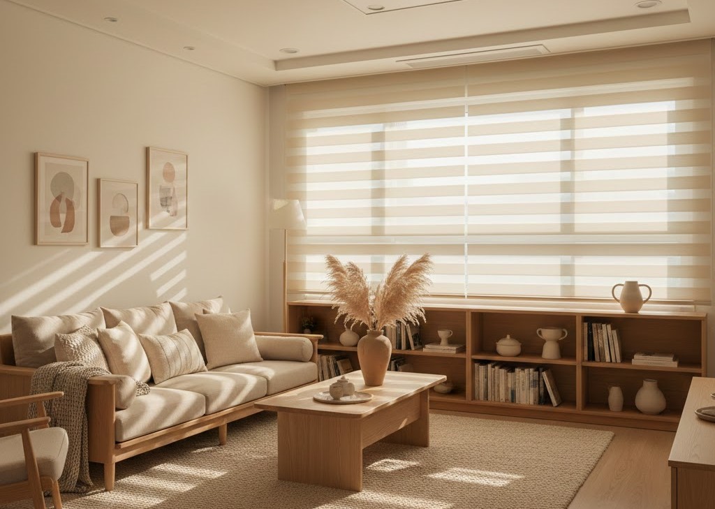 Xu hướng rèm cửa màu kem be phong cách Hàn Quốc