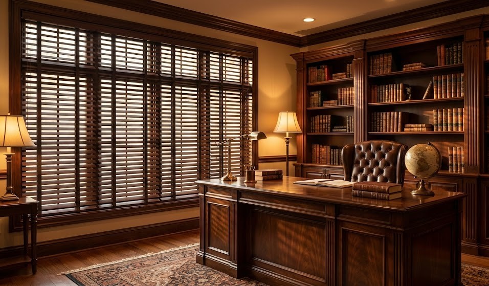 Rèm sáo gỗ màu nâu woody brown sang trọng