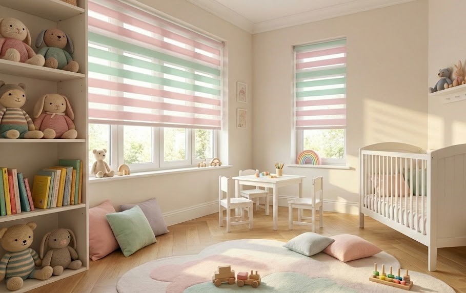 Rèm cửa màu pastel cho phòng trẻ em